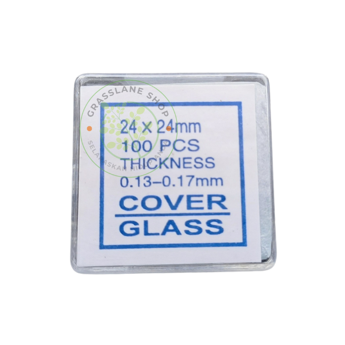 Kaca Penutup Preparat 24x24 Cover Deck Glass Mikroskop 24 x 24 Standard Isi 100 Keping