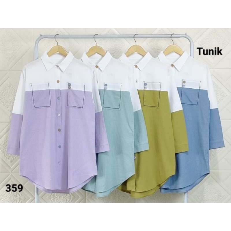 Tunik Linen Kombinasi Warna