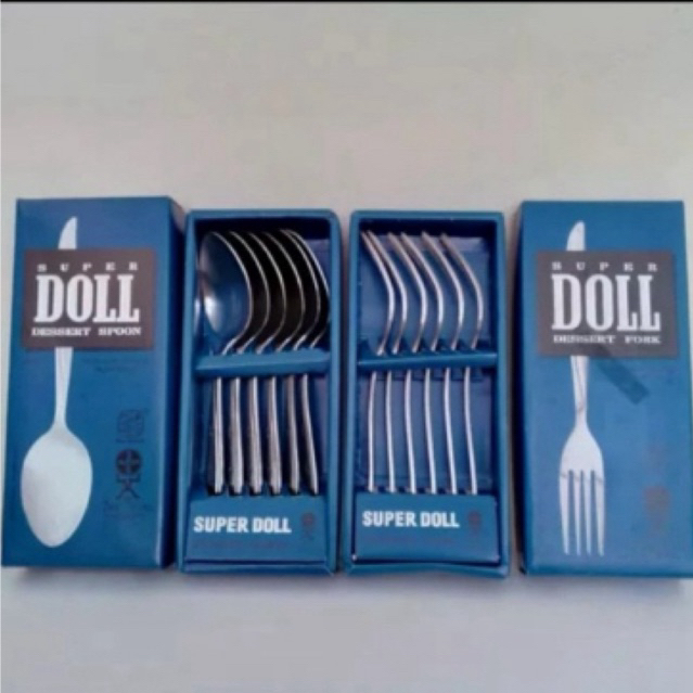 Doll Sendok Garpu Set Stainless Sendok Garpu Makan Super Doll