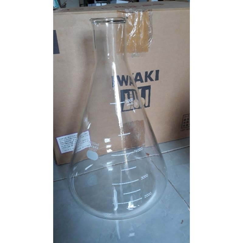 ERLENMEYER 5000 ML IWAKI ERLENMEYER 5 LITER GELAS TITRASI 5 LITER