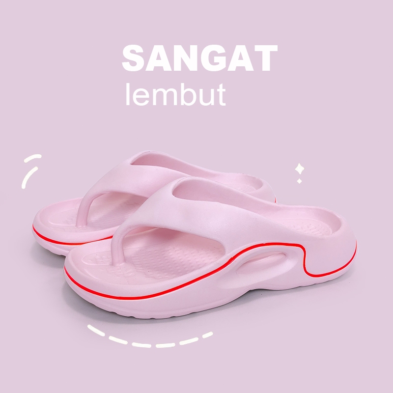 Sandal Jepit Unisex Bahan Karet Halus Empuk Elastis Sendal Wanita Kekinian Sendal Jelly Karet Wanita