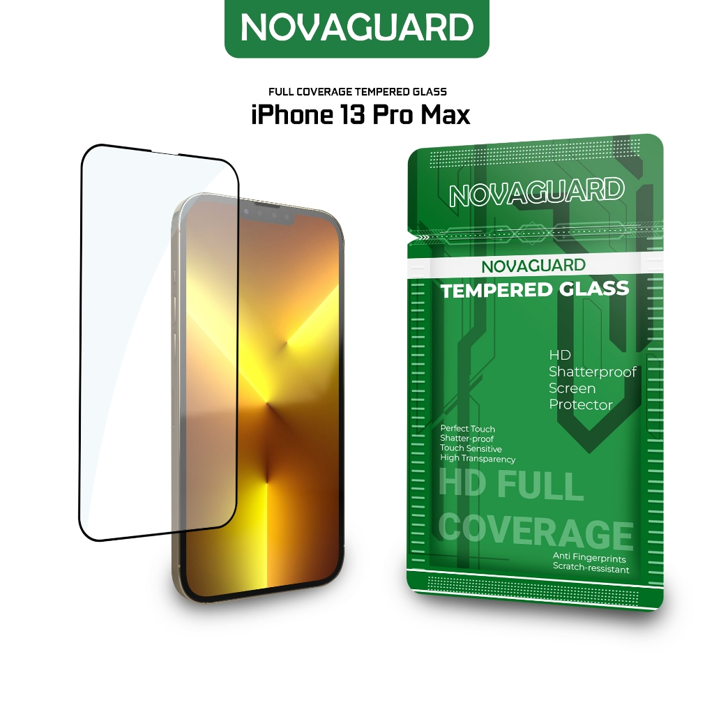 NovaGuard 5D Anti Gores Tempered Glass for iPhone 13 PRO MAX  Fullcover Screen Premium Glass 15 PLUS