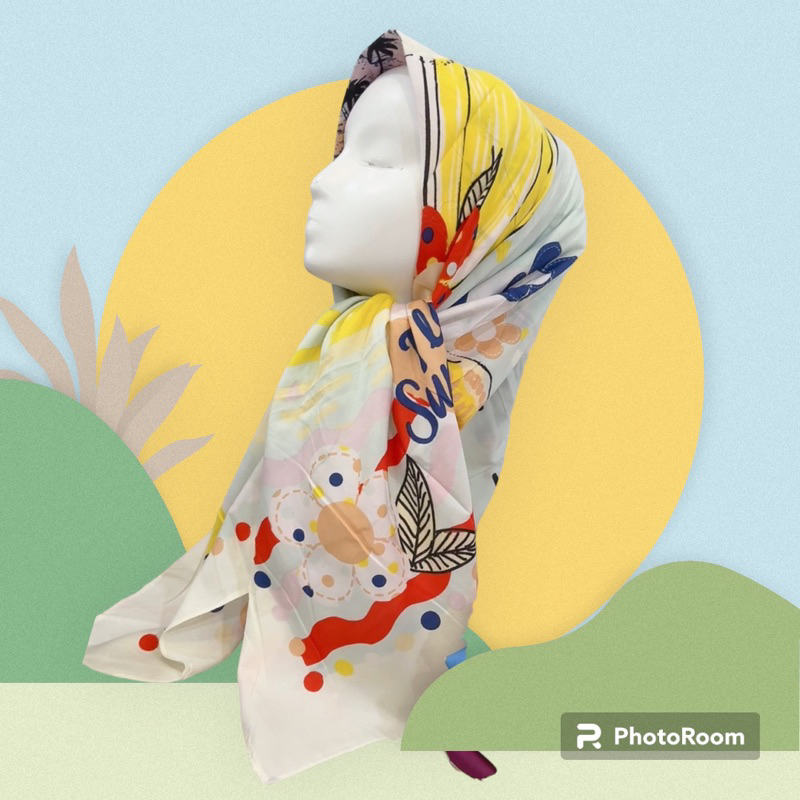 HIJAB MOTIF IMPOR ANAK TURKI / HIJAB SEGIEMPAT MOTIF ANAK