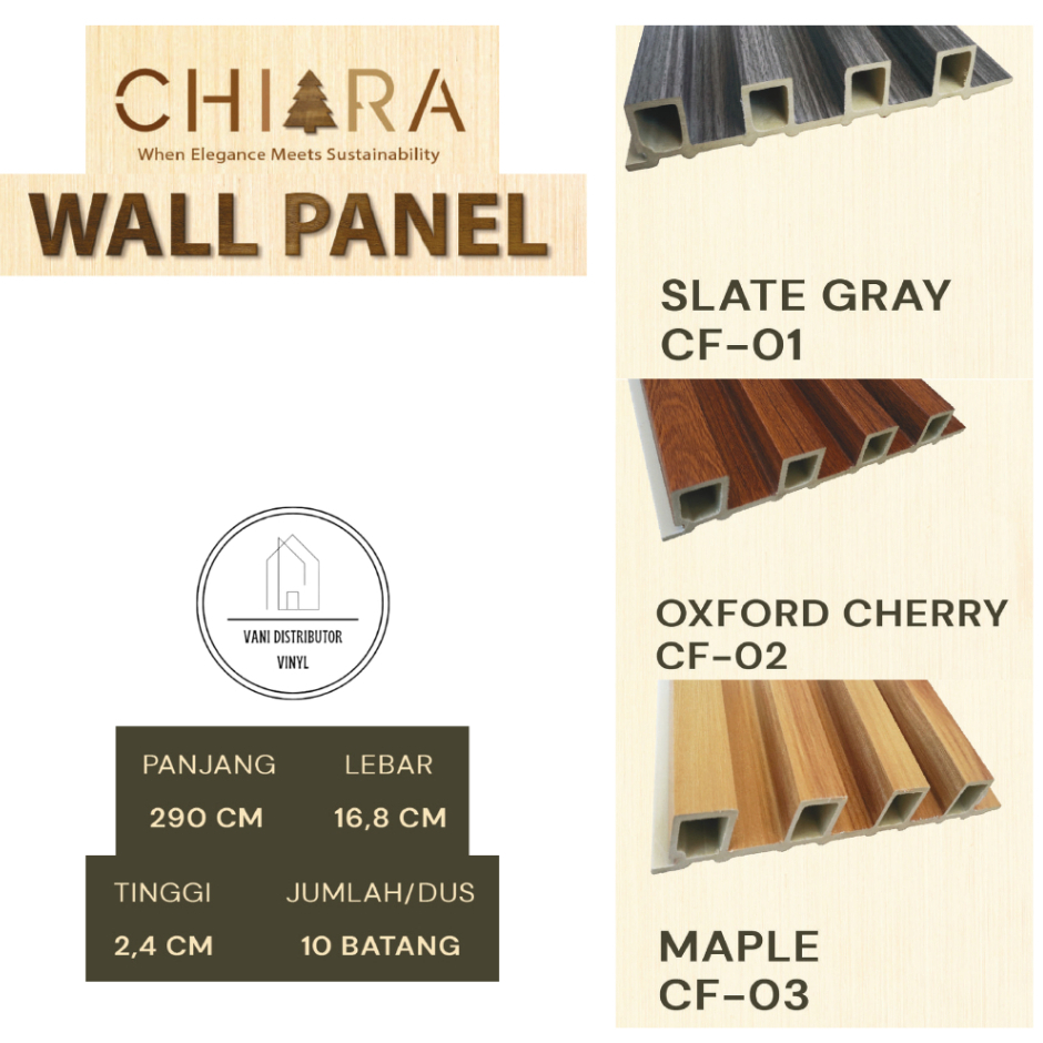 Wood Panel WPC / Wall Panel WPC / Panel Dinding Kayu / MERK CHIARA
