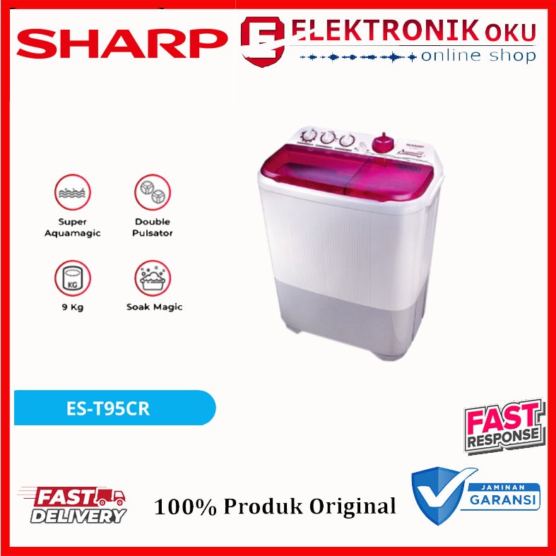 MESIN CUCI SHARP 2 TABUNG ES-T95CR