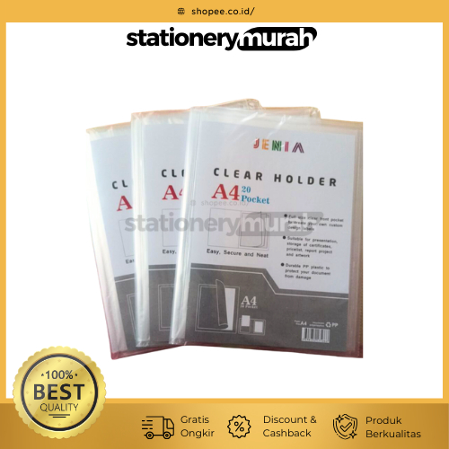 

clear holder 20sheets a4 transparan jenia