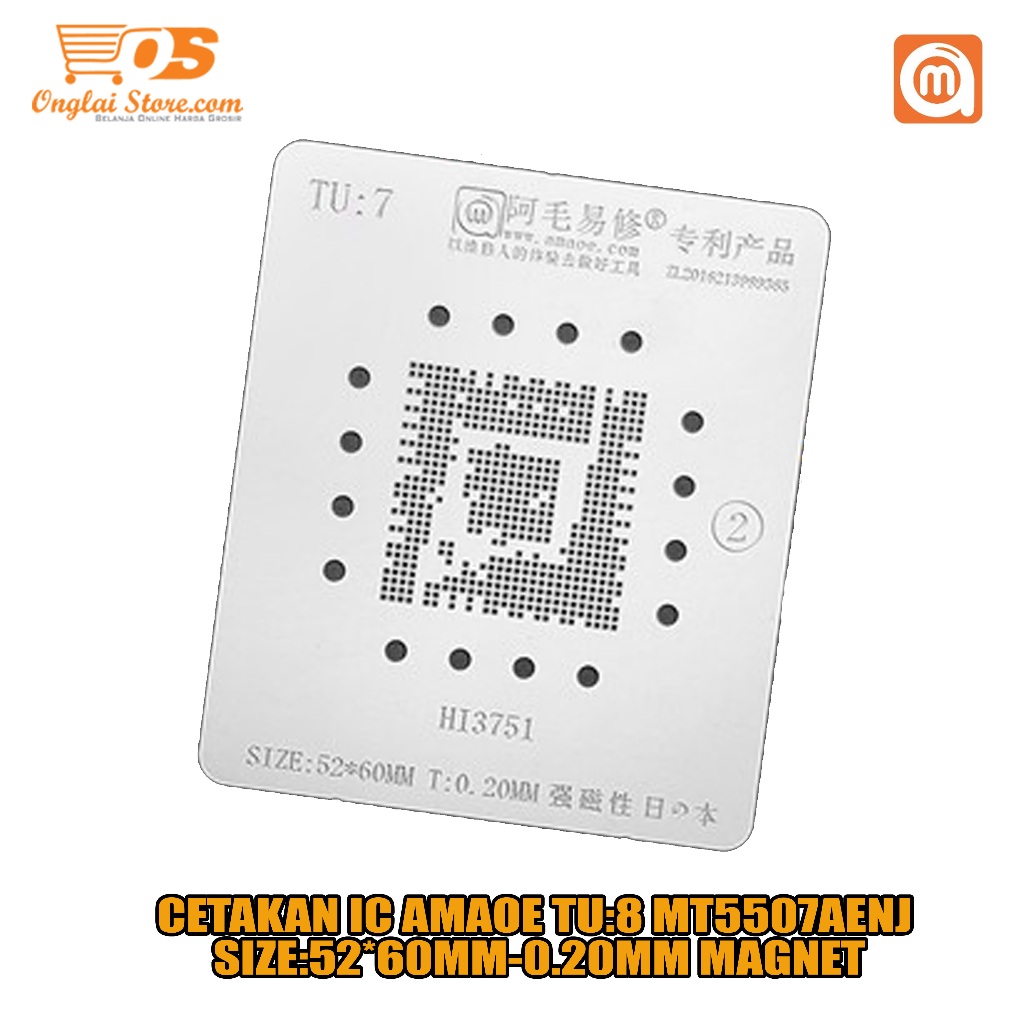 CETAKAN IC AMAOE TU:8 MT5507AENJ SIZE:52*60MM-0.20MM MAGNET BAHAN JEPANG ORIGINAL
