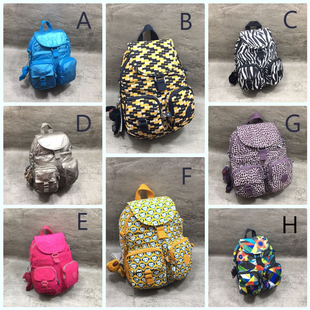 Tas Ransel Kipling OrigiFirefly Backpack multicolor Gold Biru kuning ungu Hitam Sekolah Anak SD TK M