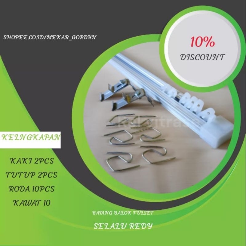 Batang Gorden Balok alumunium gorden Rel alumunium Besi Gorden Vitrase