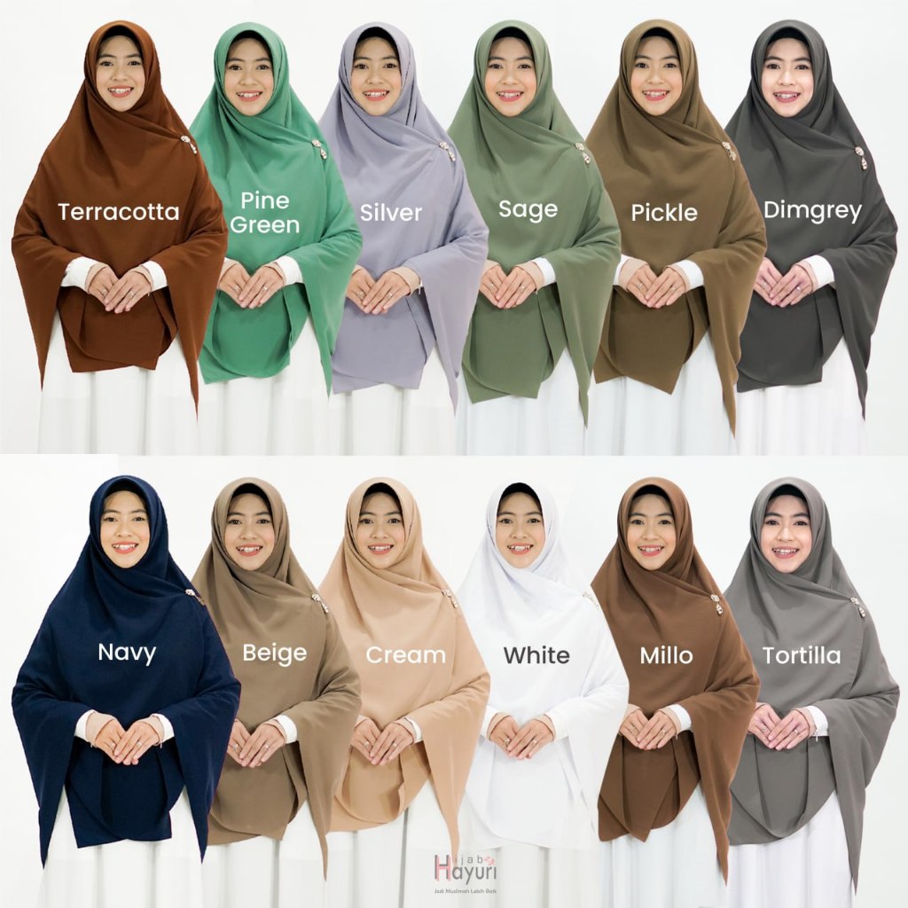 Khimar Segi Empat Polos by Hijab Hayuri
