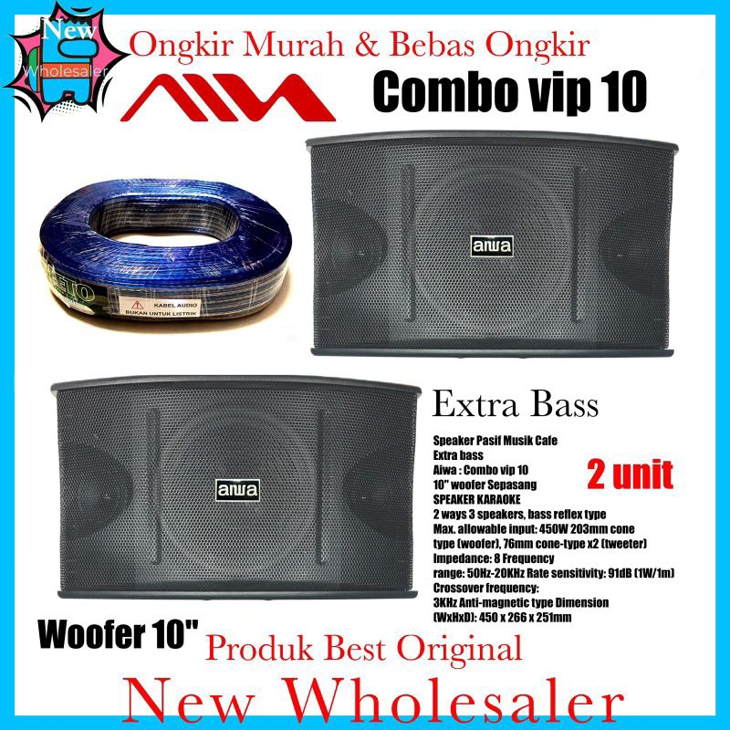 speaker Pasif Karaoke 2 unit aiwa combo vip10 10 inch Extra Mega bass