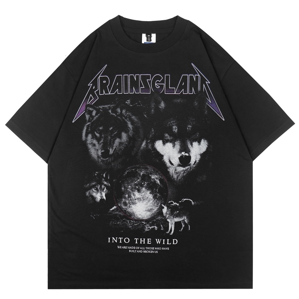 TShirt  Oversize  Wolf  Black  Brainsgland