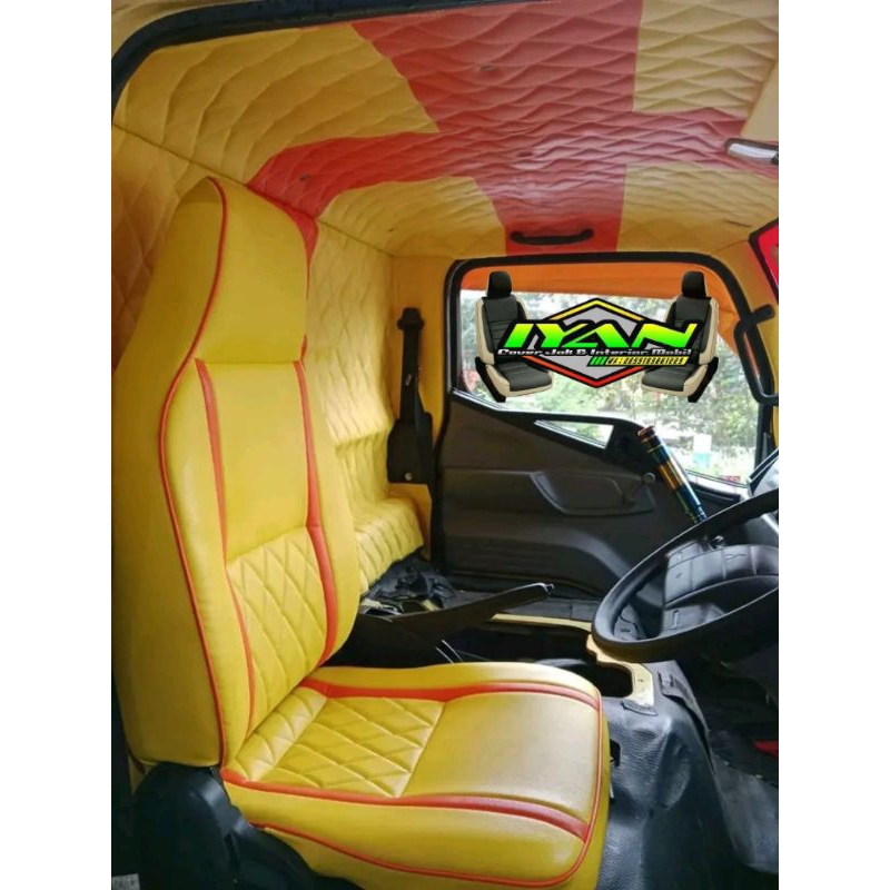 Cover jok, plafon atap + kabin belakang untuk mobil ( Canter ) Model variasi motif