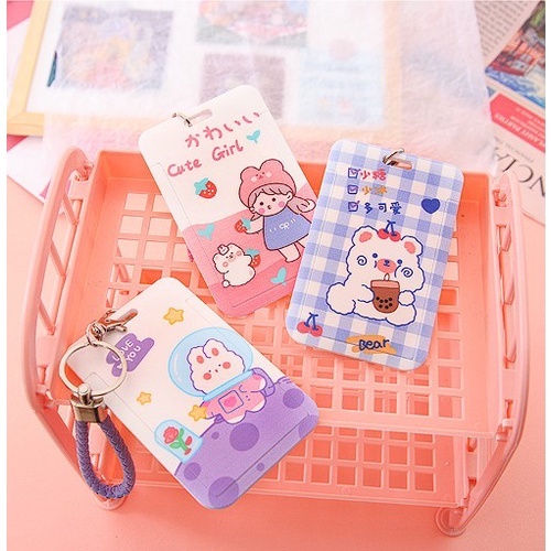 

ID Card Holder Motif Karakter Lucu Tempat Kartu Photocard Photo Card Flower Emart Shop