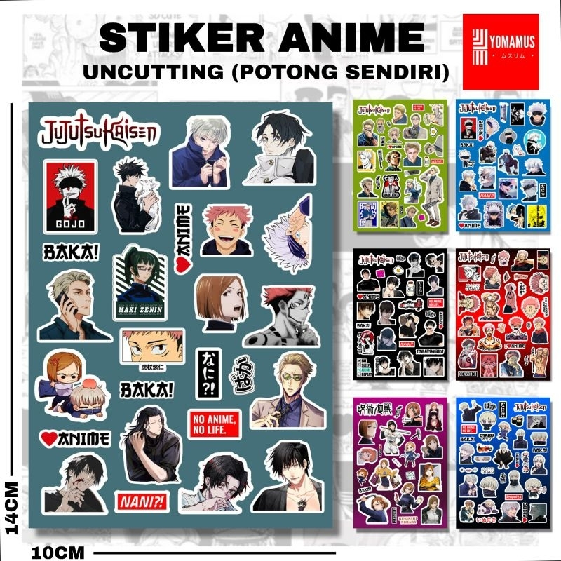

STIKER KAWAI LUCU JUJUTSU KAISEN BLUE LOCK KIMETSU NO YAIBA BOCCHI THE ROCK ATTACK ON TITAN GOTOUBUN BLACK CLOVER