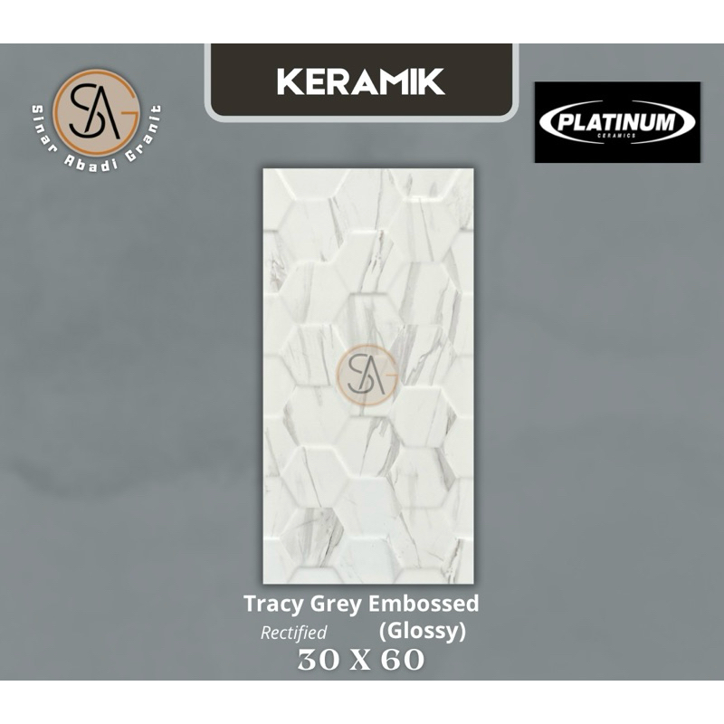 keramik dinding 30x60 platinum tracy grey embossed