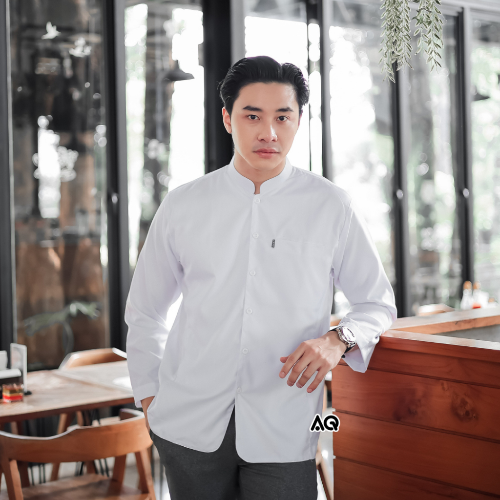 BAJU KOKO HABAIB PUTIH POLOS SEMI JAS S M L XL XXL