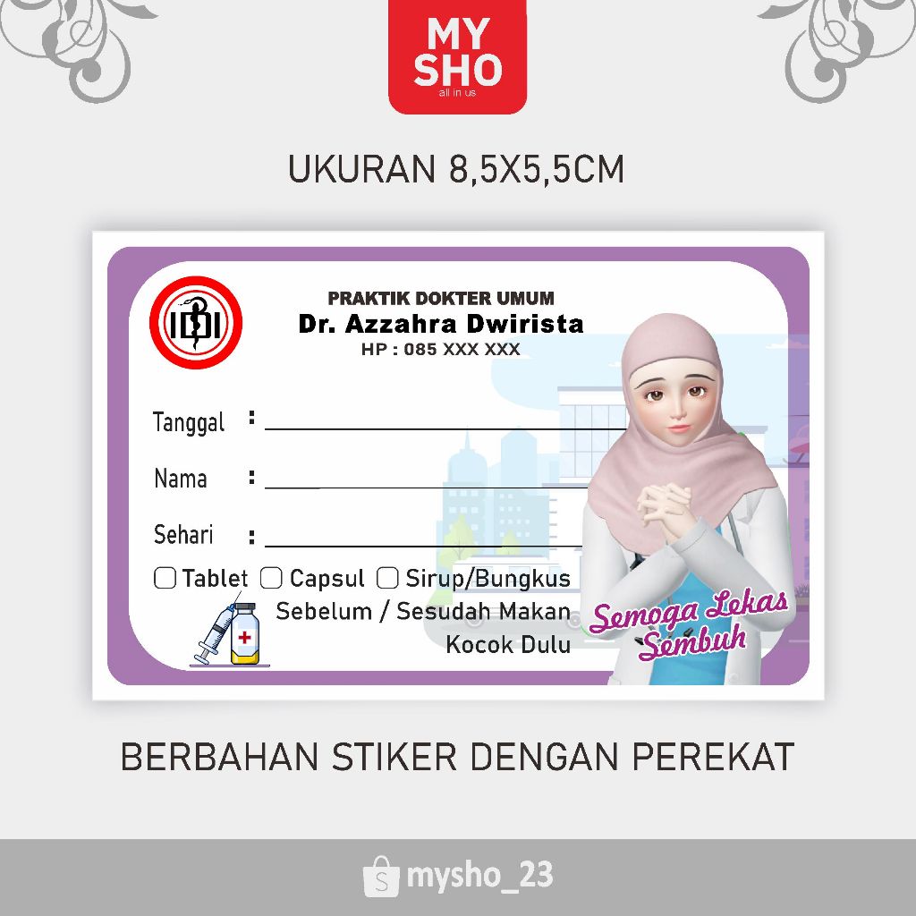 

LABEL OBAT LUCU DOKTER HIJAB