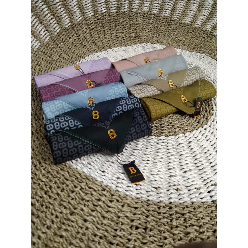 jilbab segi empat buttonscarves ala* tapis Semi Ori laser cut sudah titik 3