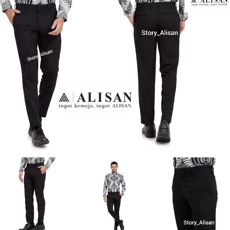 GROSIR Celana Panjang ALISAN FORMAL SLIMFIT Hitam Celana Bahan Celana Kerja