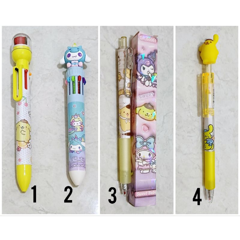 

Pulpen Pena Pen BB Bolpoin Tinta Hitam , 6 warna + stampel , 10 warna Gambar Sanrio Pompompurin Cinamoroll