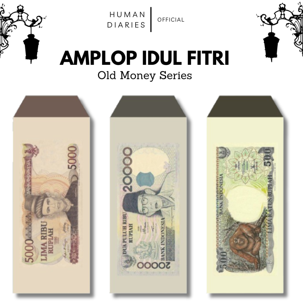 

100 PCS Old Money Amplop Lebaran Idul Fitri Series Premium Human Diaries