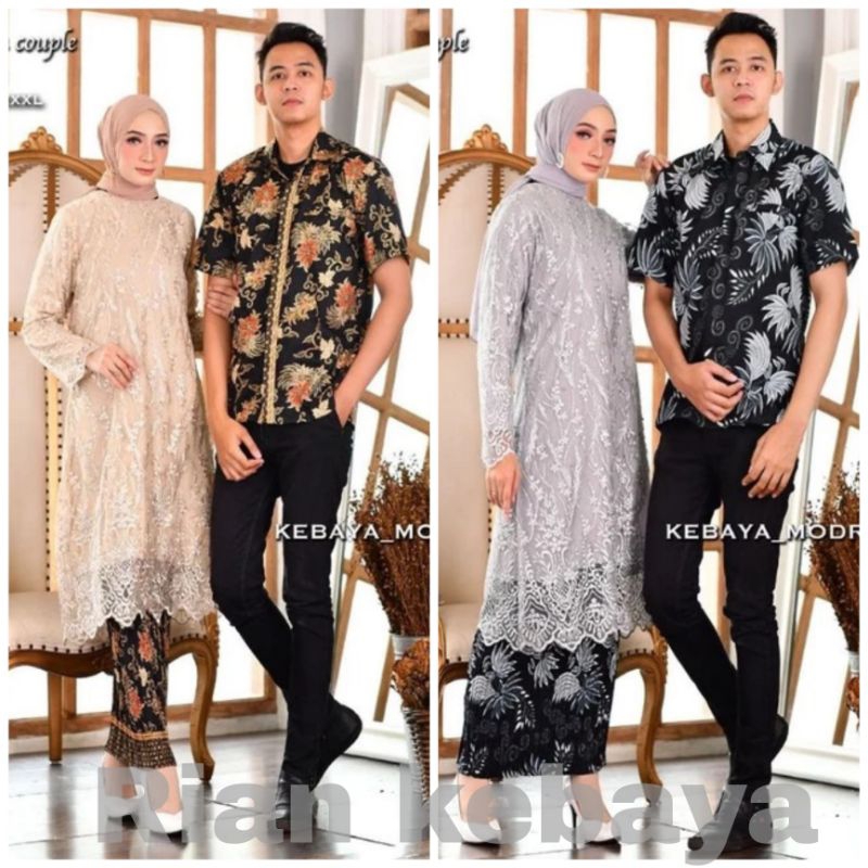 COUPLE KEBAYA / SET COUPLE TUNIK PADANG DAN BATIK / COUPLE BATIK MODERN /COUPLE LAMARAN