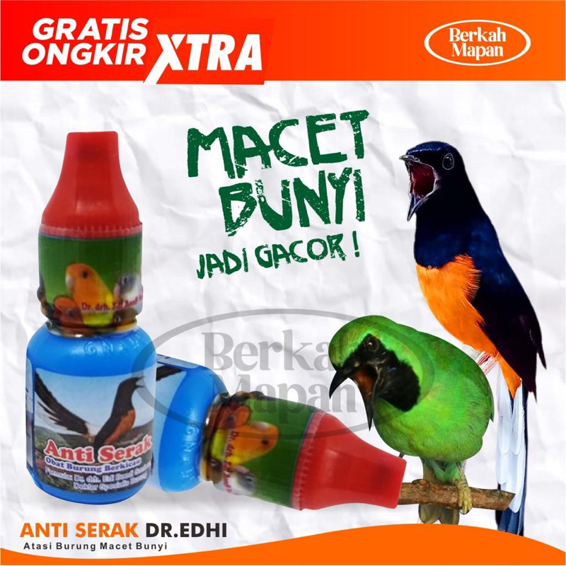 Anti Serak Obat Vitamin Burung Kicau Kenari Murai Dr Edhi Memperlancar Pernapasan Rajin Kicau