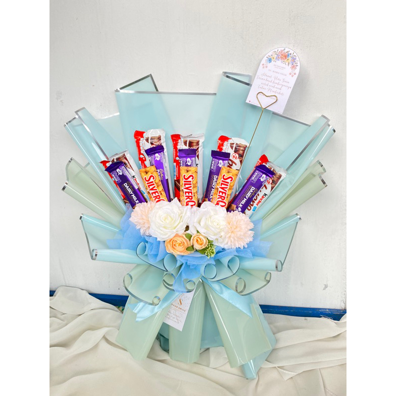 

Bouquet Coklat Bueno, silverqueen, cadbury