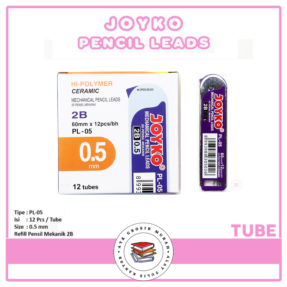 

JOYKO - PL-05 Isi Pensil Mekanik 2B 0.5 Mechanical Pencil Lead - Tube