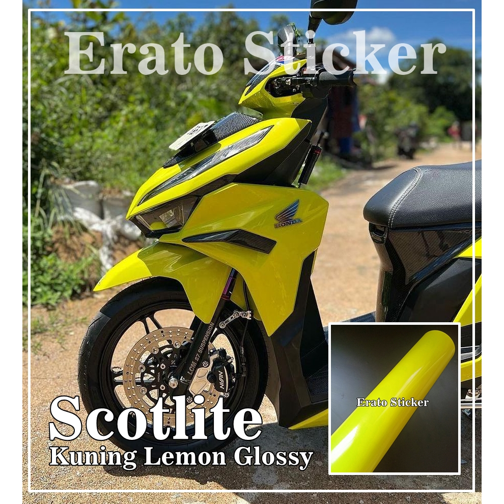Skotlet stiker motor kuning lemon glosy scotlite yellow lemon glosy skotlet motor kuning glosylemon