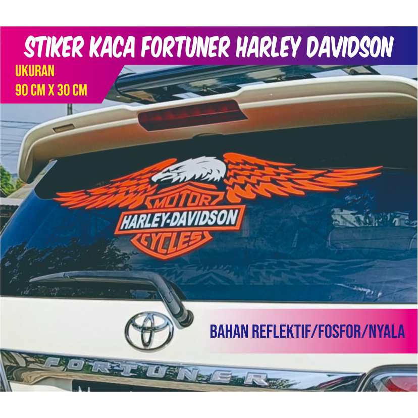 STIKER MOBIL KACA BELAKANG HARLEY DAVIDSON CUTTING STICKER