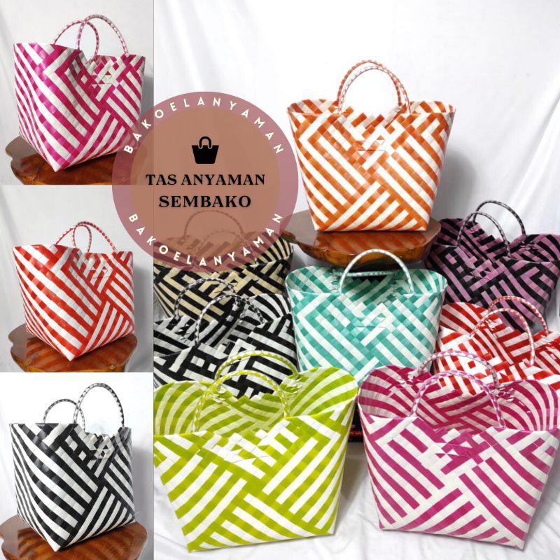 Tas Anyaman Plastik Motif/Tas Souvenir/Tas Serbaguna/Tas Tasyakuran