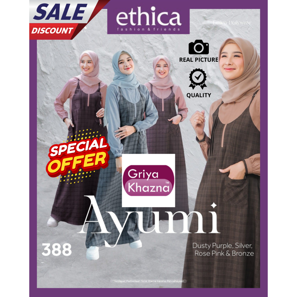 Ethica Baju Gamis Casual Wanita Dewasa Ayumi 388