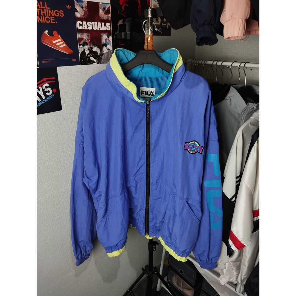 Jaket VTG Vintage Retro Unsex Pria Wanita Sleting Bahan Tebal Windbreaker Gelembung Oversize Second