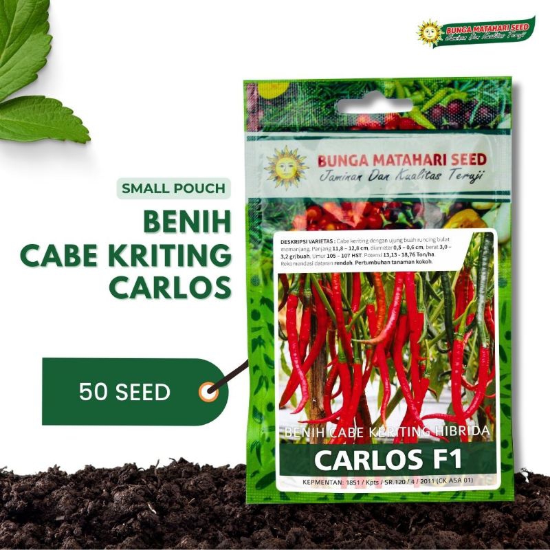 MATAHARI SEED - Benih Cabe Keriting F1 hibrida (Cabe Keriting Carlos) Bibit Unggul