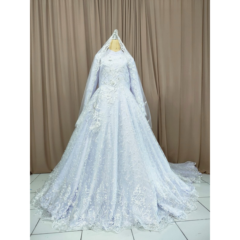 gaun pengantin muslimah syari gaun ajad wedding dress muslimah