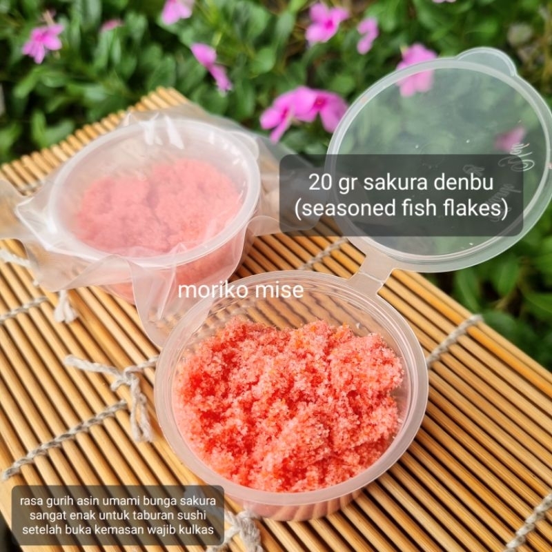 

[ share pack 20 gr ] sakura denbu seasoned fish flake taburan sushi bunga sakura / sushi fish flakes bumbu bubuk ikan sushi sakura tabur