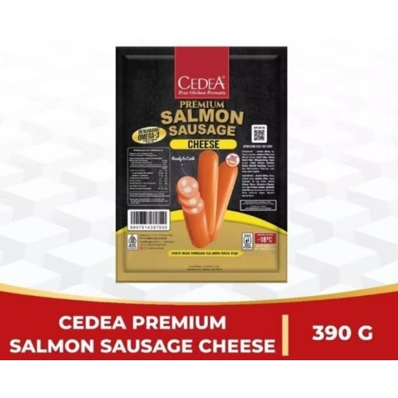 

Cedea Sosis Salmon Rasa Keju / Premium Salmon Sausages Cheese | Berat Bersih 390gr