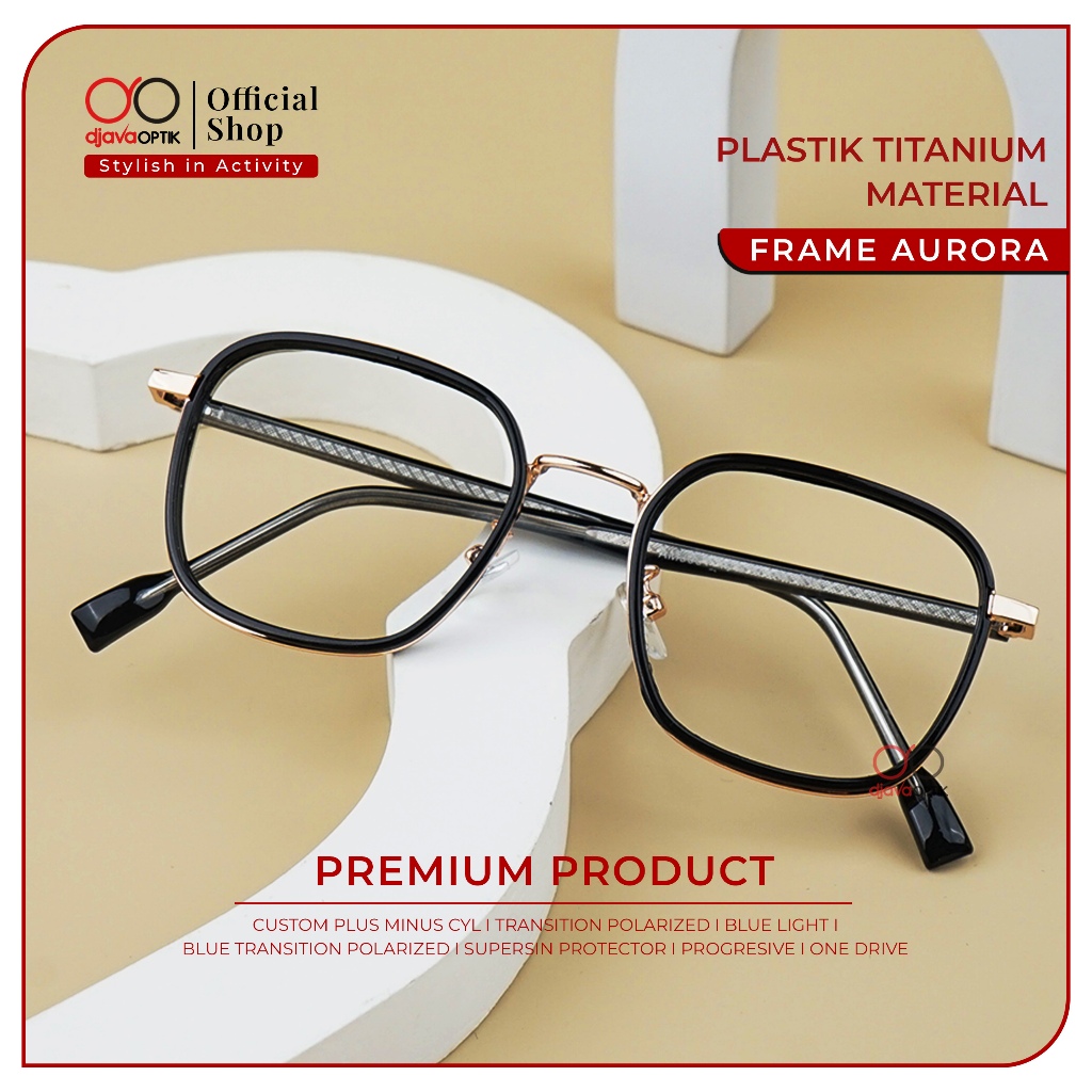 DJAVA OPTIK - Frame Aurora - Kacamata Kotak Mall Khusus Minus -4,25 s/d -6,00