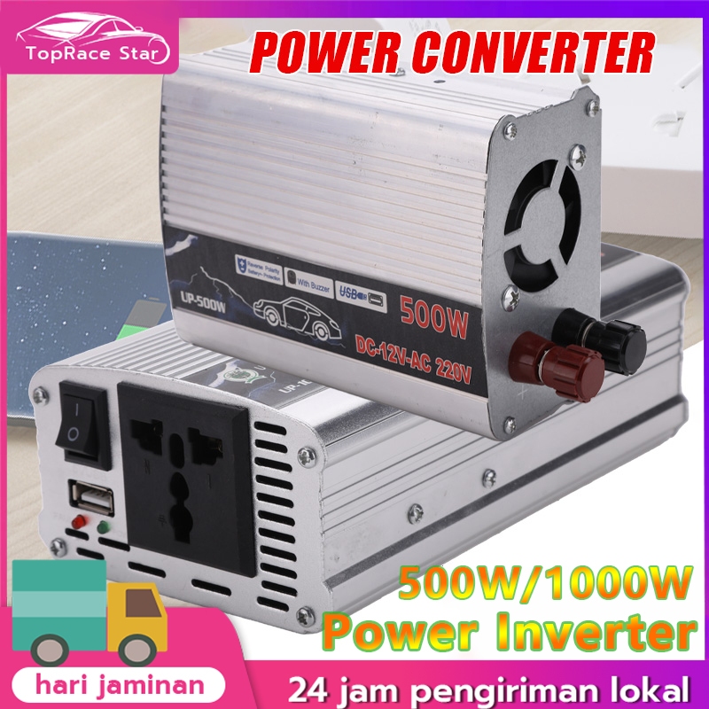 Power Inverter 1000W /2000 Watt DC 12V To AC 220V Portable Car Charger Converter Adapter Auto accessories / Inverter 500W/1000W