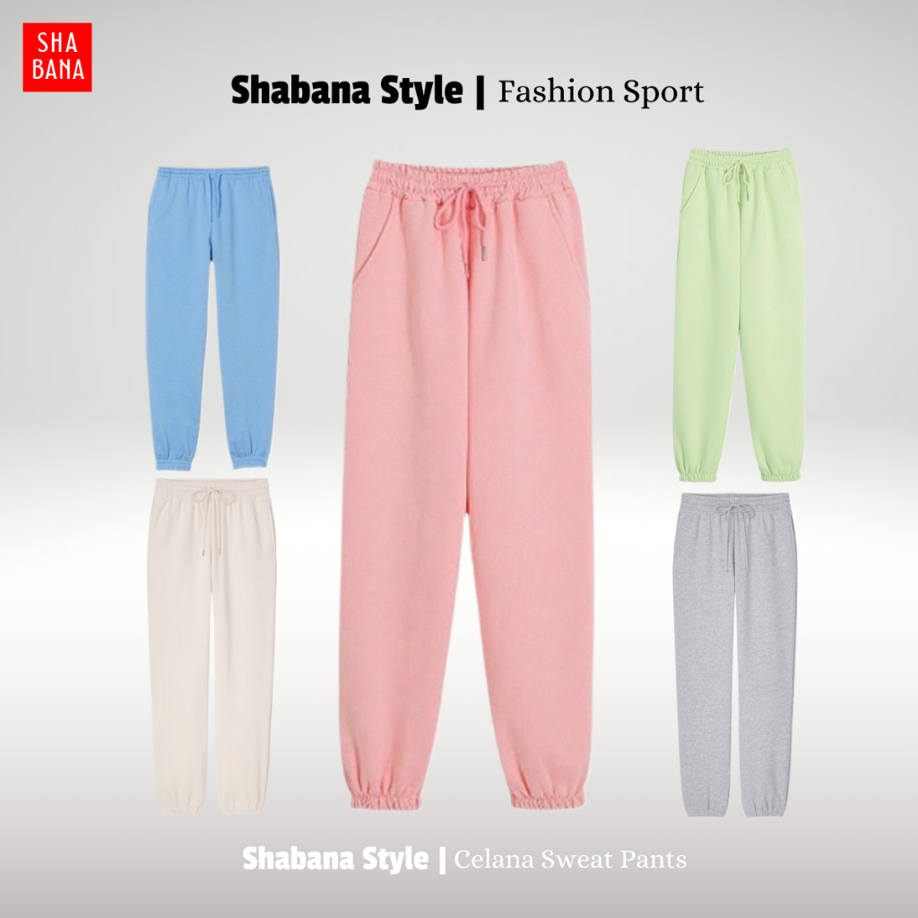 Sweatpants Unisex Casual Wanita Pria Premium | Celana Jogger Polos Korea Style Panjang Remaja Dewasa