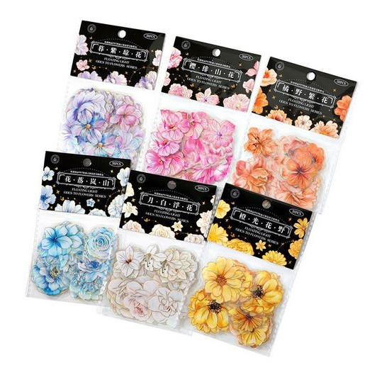 

Flower Series PET Sticker Packs - Floating Light Odes Flower (30pcs)