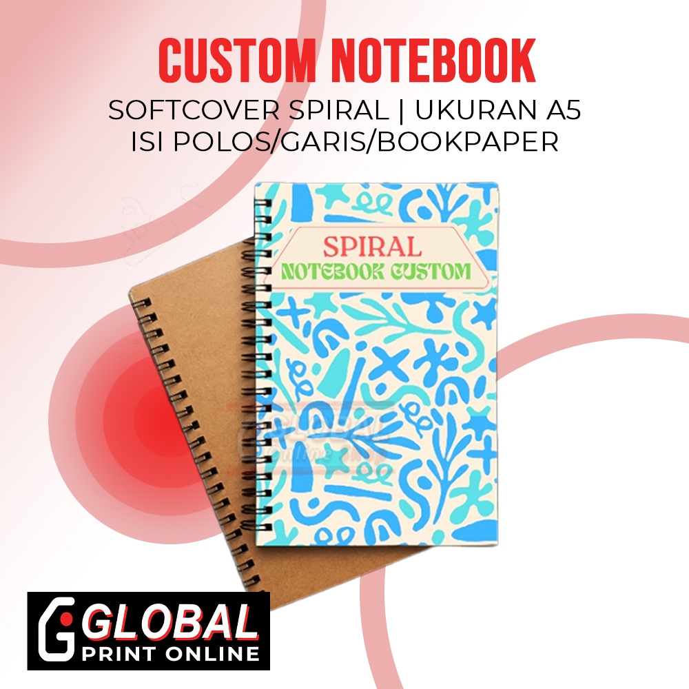

Global Print Shop On - Notebook Custom Hard Cover Spiral Uk A5 Isi 100Lbr