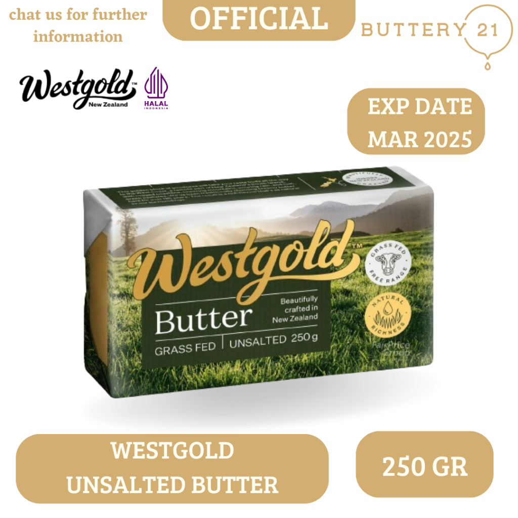 

WESTGOLD UNSALTED BUTTER 250 GR NEW ZEALAND