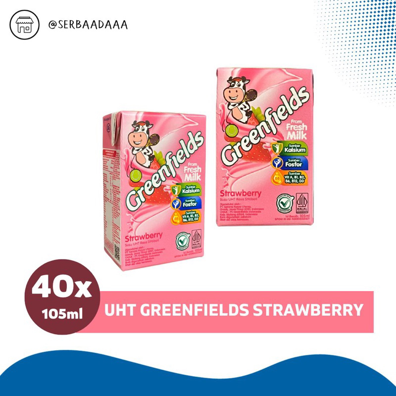 

RB GREENFIELDS SUSU UHT 105ML DUS KARTON ISI 40 PCS BISA MIX