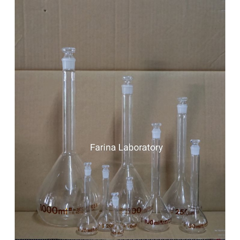 Volumetric Flask-Labu Ukur 1000ml Tutup Glass Pyrex Class A