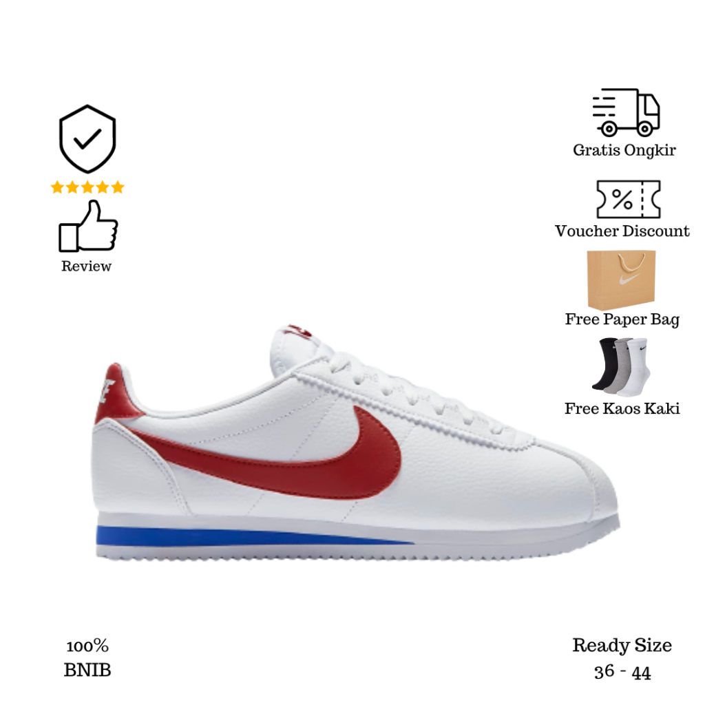 Nike Cortez Classic Forrest Gump Sepatu Dewasa Pria Wanita Unisex
