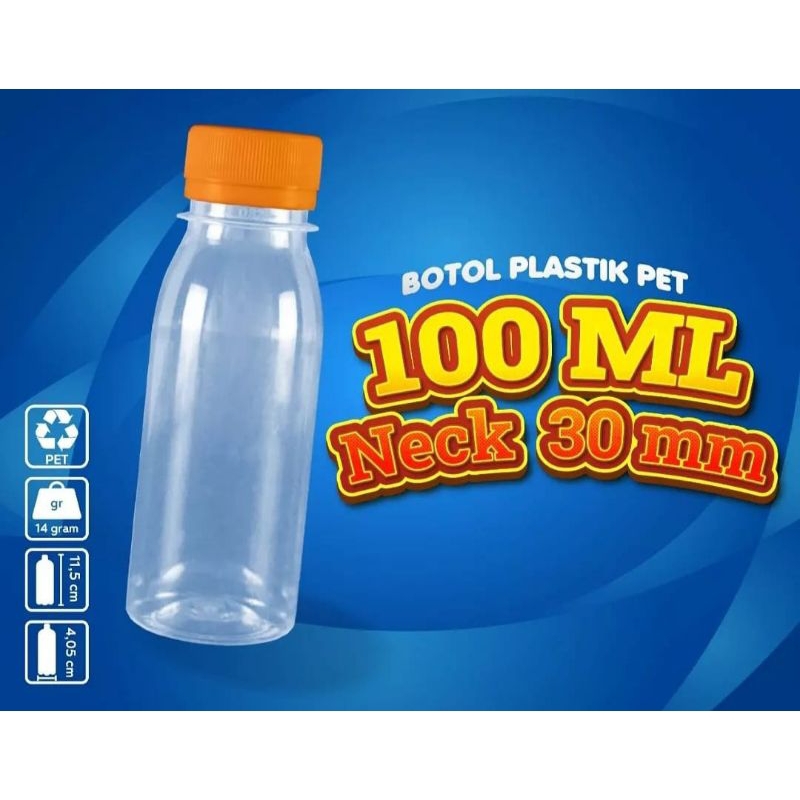 Botol Plastik 100ml Almond tebal/ Botol plastik 100ml / Botol Minuman jelly/ Botol plastik /