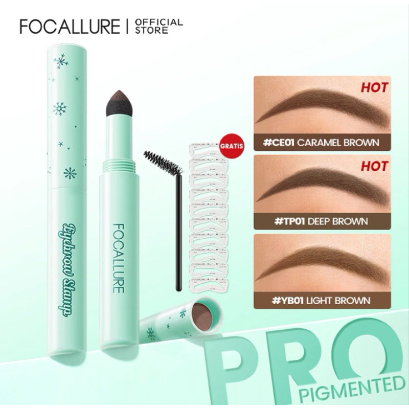 ORI FOCALLURE 2 in 1 Waterproof Eyebrow Stamp Long Wear Multi-use Eyebrow Powder Pro-pigemented